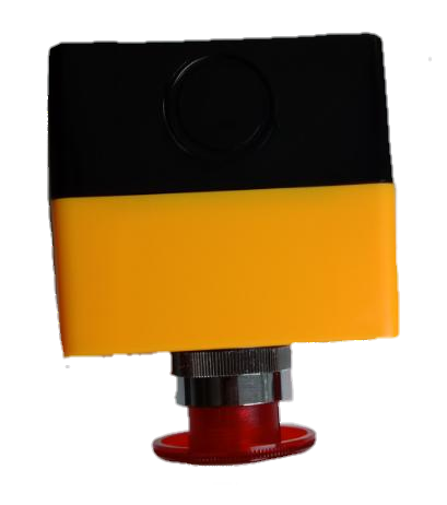 Auspicious illuminated emergency stop button with red press and yellow housing for safety control