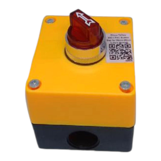 Auspicious Illuminated Selector Switch 22mm 3A 220V Red 3 Position with Surface Type Box Electx Electrical Supply