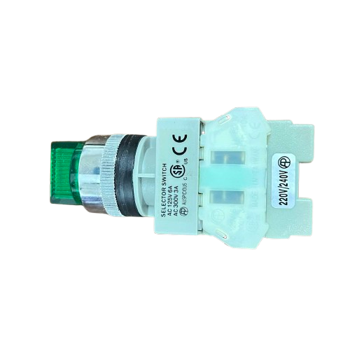 Auspicious Illuminated Selector Switch 22mm Green 2 Position 3A 220V