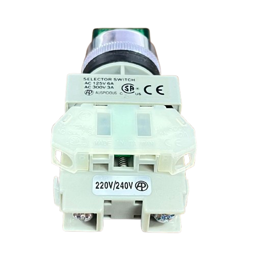 Auspicious Illuminated Selector Switch 22mm Green 2 Position 3A 220V