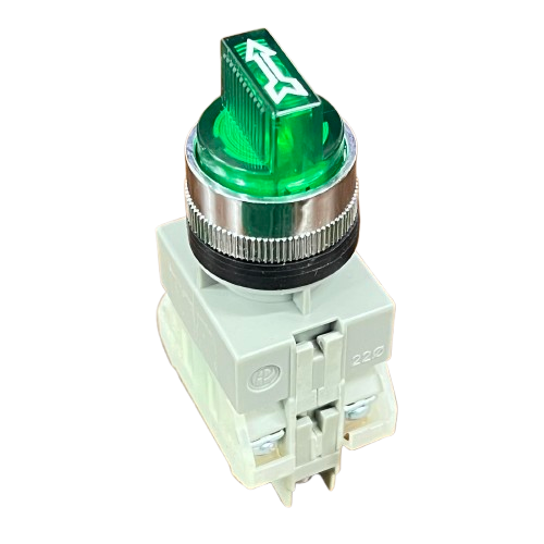 Auspicious Illuminated Selector Switch 22mm Green 2 Position 3A 220V