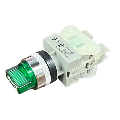 Auspicious Illuminated Selector Switch 22mm Green 2 Position 3A 220V