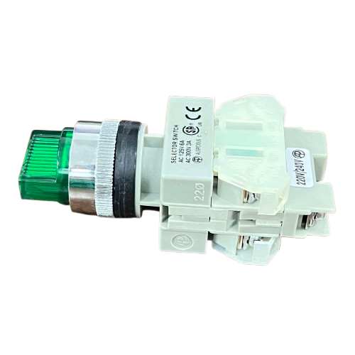 Auspicious Illuminated Selector Switch 22mm Green 2 Position 3A 220V