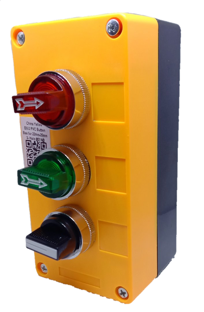 Auspicious yellow Selector Switch with Box featuring red, green, and black control switches
