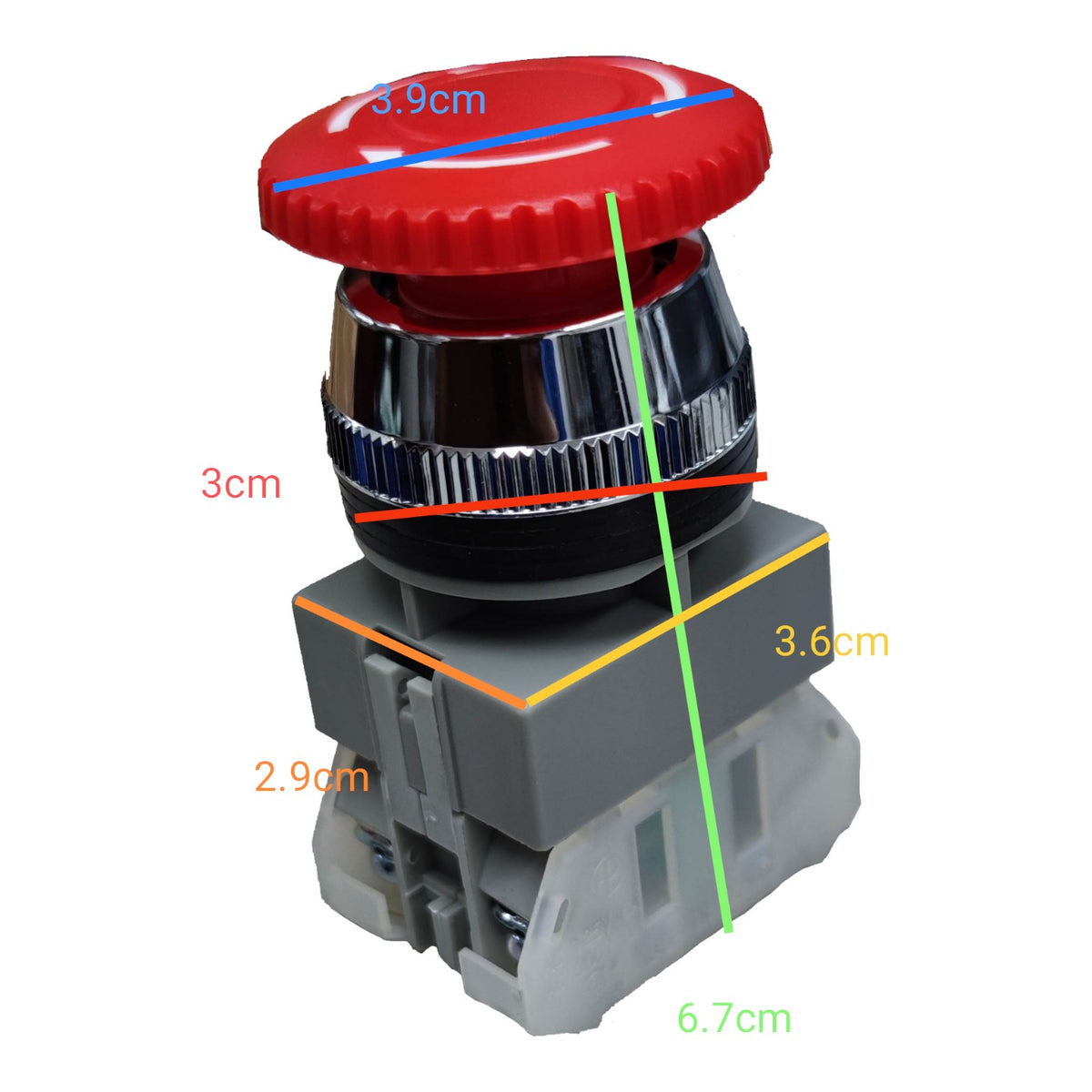 Auspicious Latching Emergency Stop Push Button 30mm Twist to Unlock 3A 220V Electx Electrical Supply