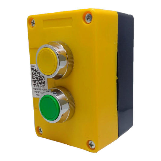 Auspicious Push Button Switch 22mm 3A 220V Yellow 1NO and Green 1NO in Surface type Box Electx Electrical Supply