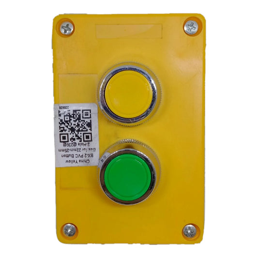 Auspicious Push Button Switch 22mm 3A 220V Yellow 1NO and Green 1NO in Surface type Box Electx Electrical Supply