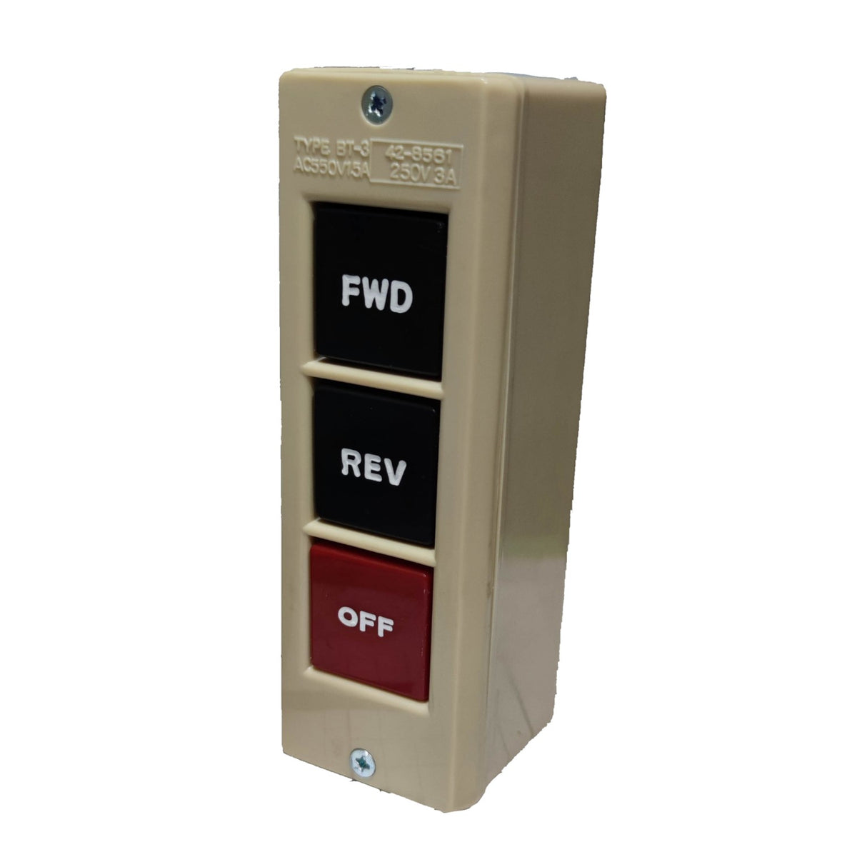 Auspicious Push Button Switch Forward Reverse Off Surface Momentary Type 10A 220V 42-8561 Electx Electrical Supply