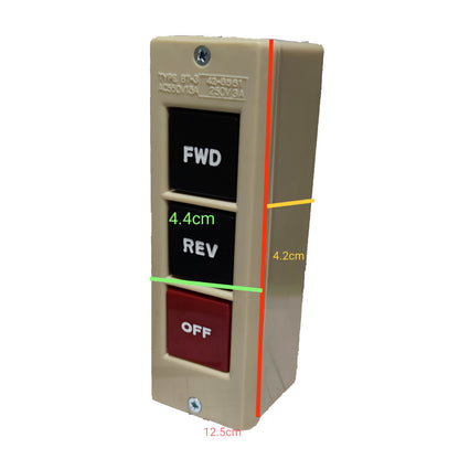 Auspicious Push Button Switch Forward Reverse Off Surface Momentary Type 10A 220V 42-8561 Electx Electrical Supply
