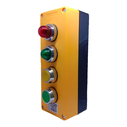 Auspicious 25mm Push Button Switch Green Yellow 3A 220V Surface Box