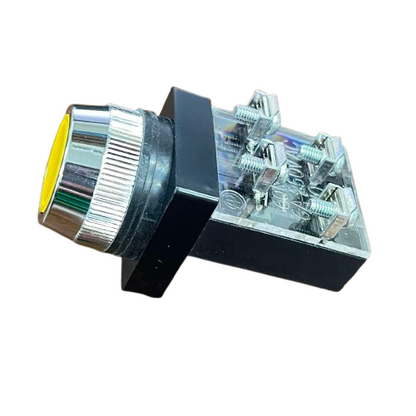 Push Button Switch Yellow 25mm  6A 2NO/2NC