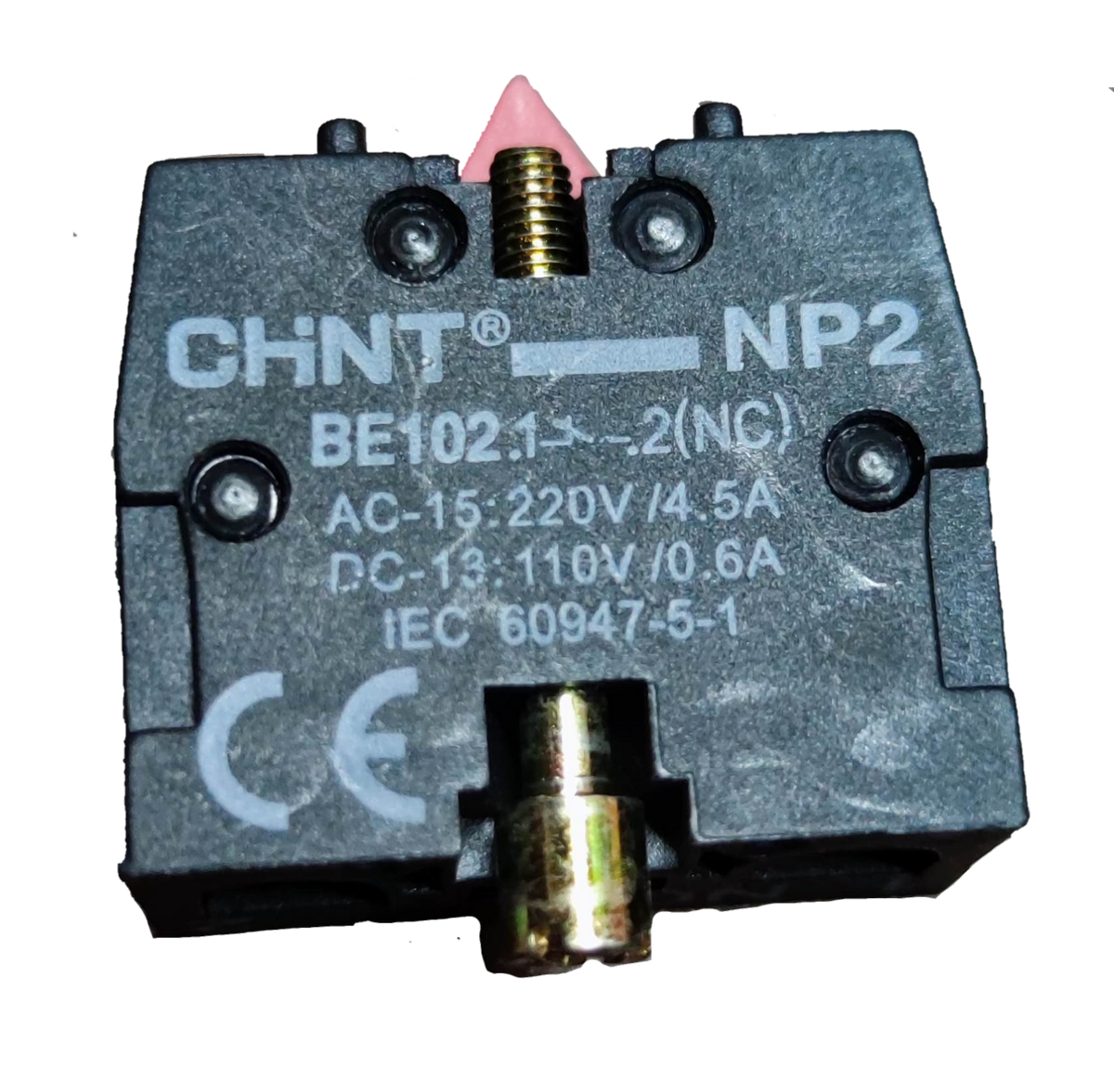 Chint auxiliary contact block NC model NP2 with voltage and current specifications for power points and switches