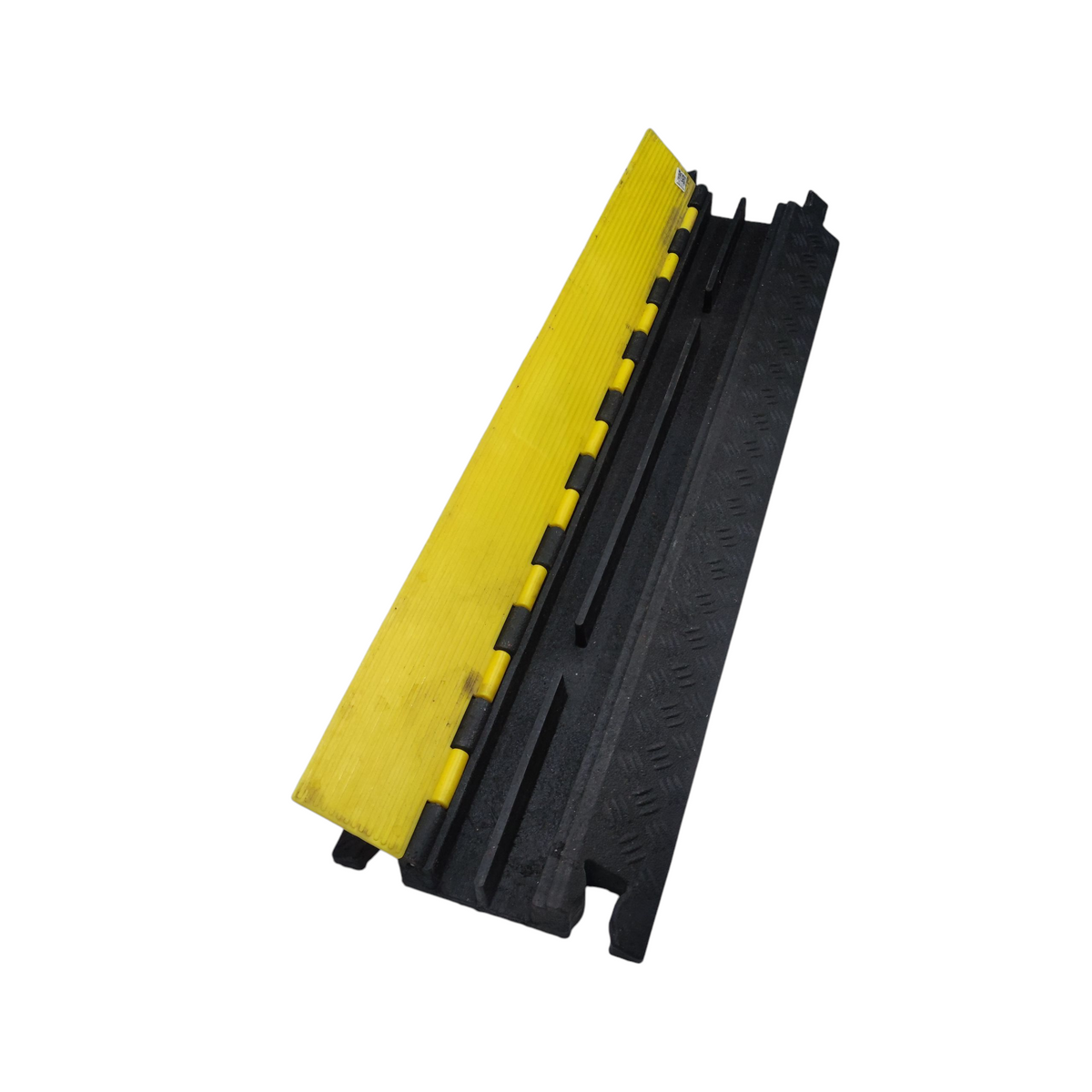 Grippes 2 channel cable ramp protector in black and yellow for safe cable management