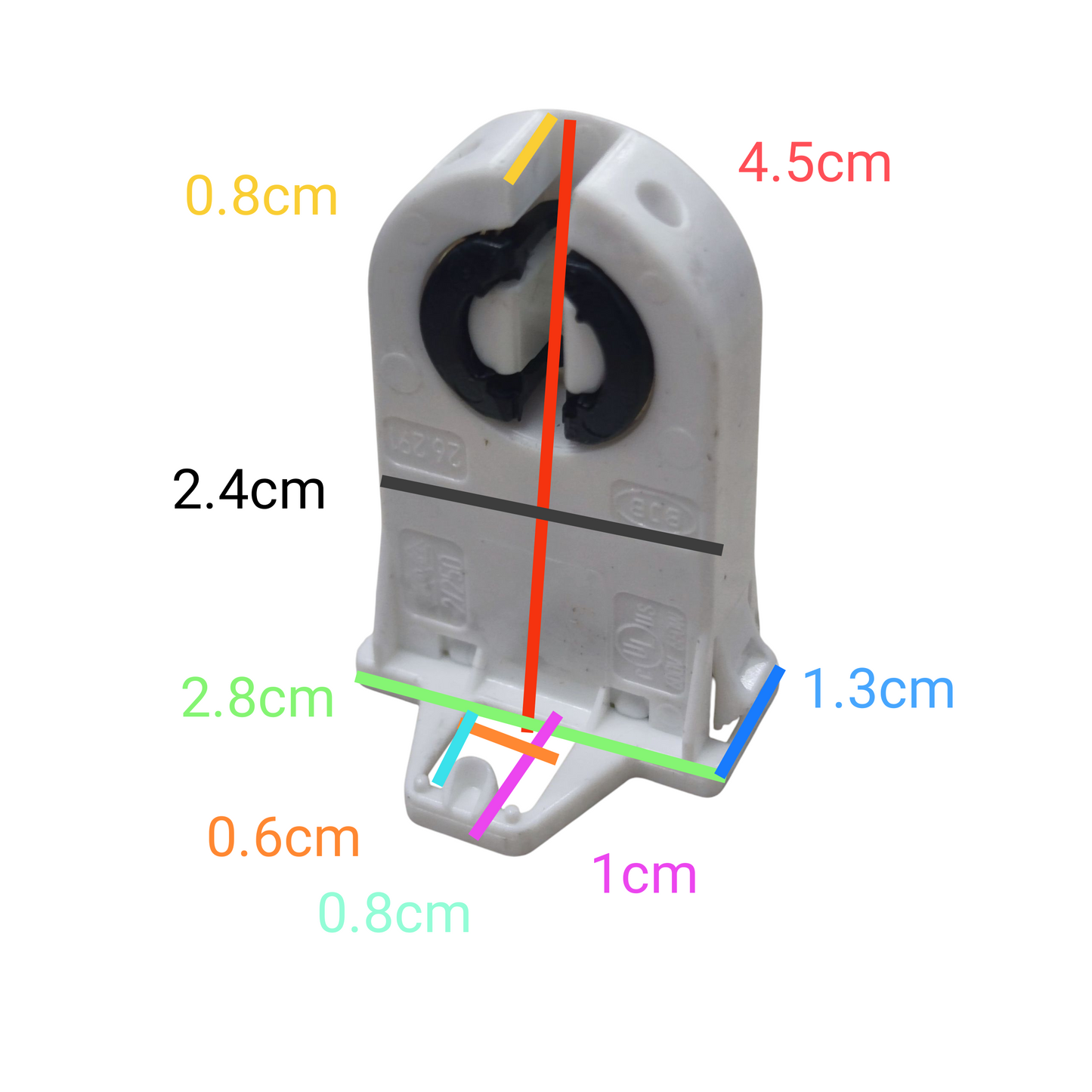 BJB Fluorescent Holder T-8 Push Through Big 26.291.4011.50