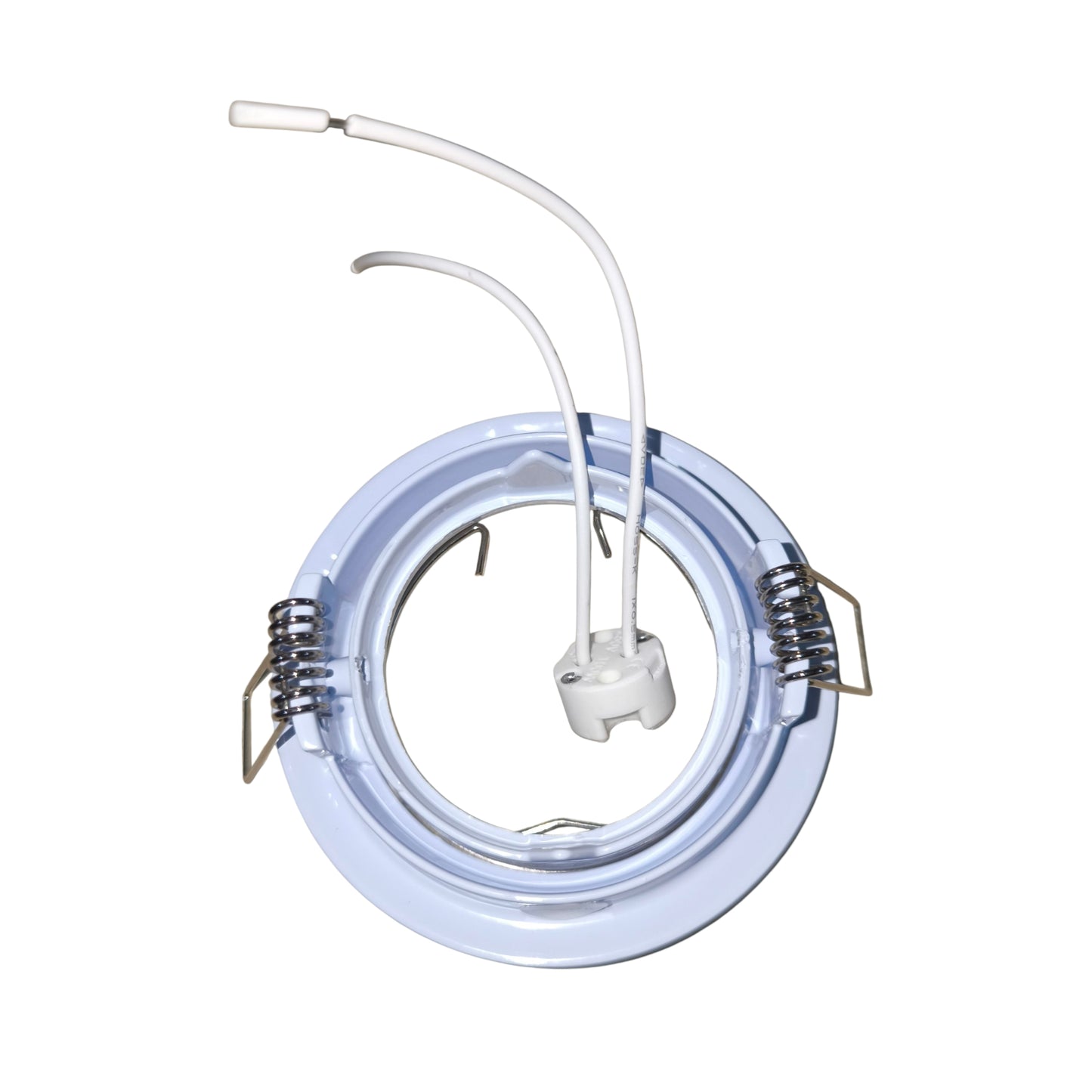 Circular medical device with wires on a white background