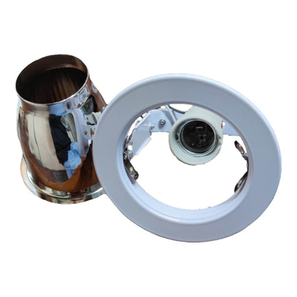 Metallic mug and white wheel on a white background
