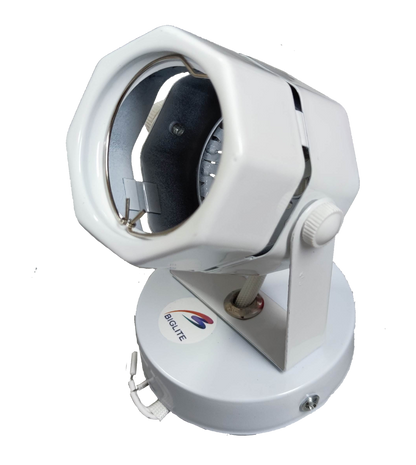 Biglite white adjustable MR-16 Lamp Holder Spot Light Holder on swivel round base for directional lighting