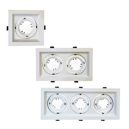 Biglite Recessed MR16 Fixture All White Available in 1, 2 or 3 Lights MR16R-WH