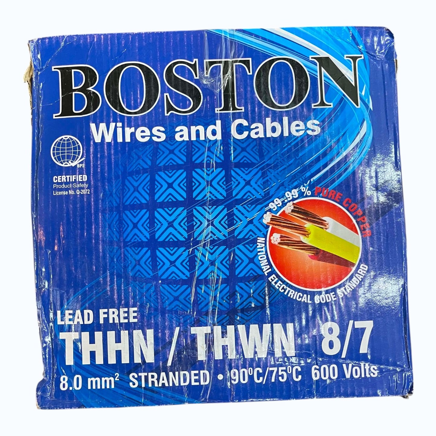 Boston THHN AWG 8/7, THWN 8.0mm² Stranded 150 Meters/Roll Blue