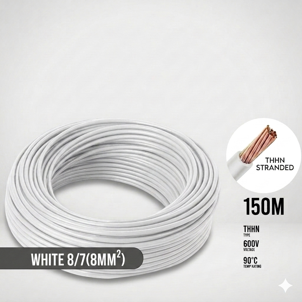 Boston THHN AWG 8/7, THWN 8.0mm² Stranded 150 Meters/Roll White
