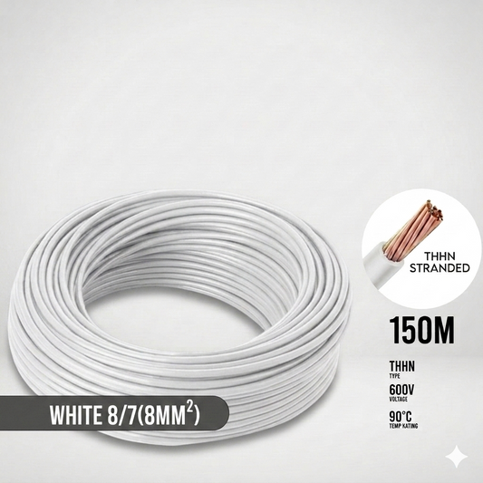 Boston THHN AWG 8/7, THWN 8.0mm² Stranded 150 Meters/Roll White
