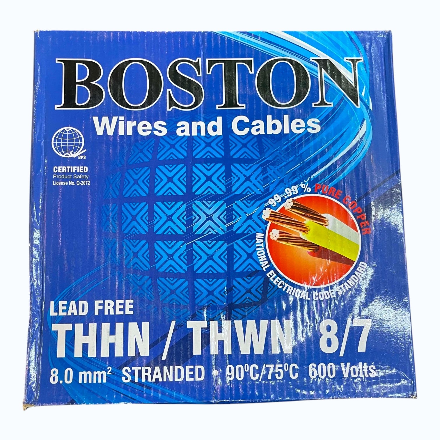 Boston THHN AWG 8/7, THWN 8.0mm² Stranded Red - 150 Meters/Roll Green