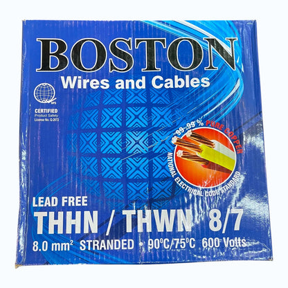 Boston THHN AWG 8/7, THWN 8.0mm² Stranded Red - 150 Meters/Roll Black