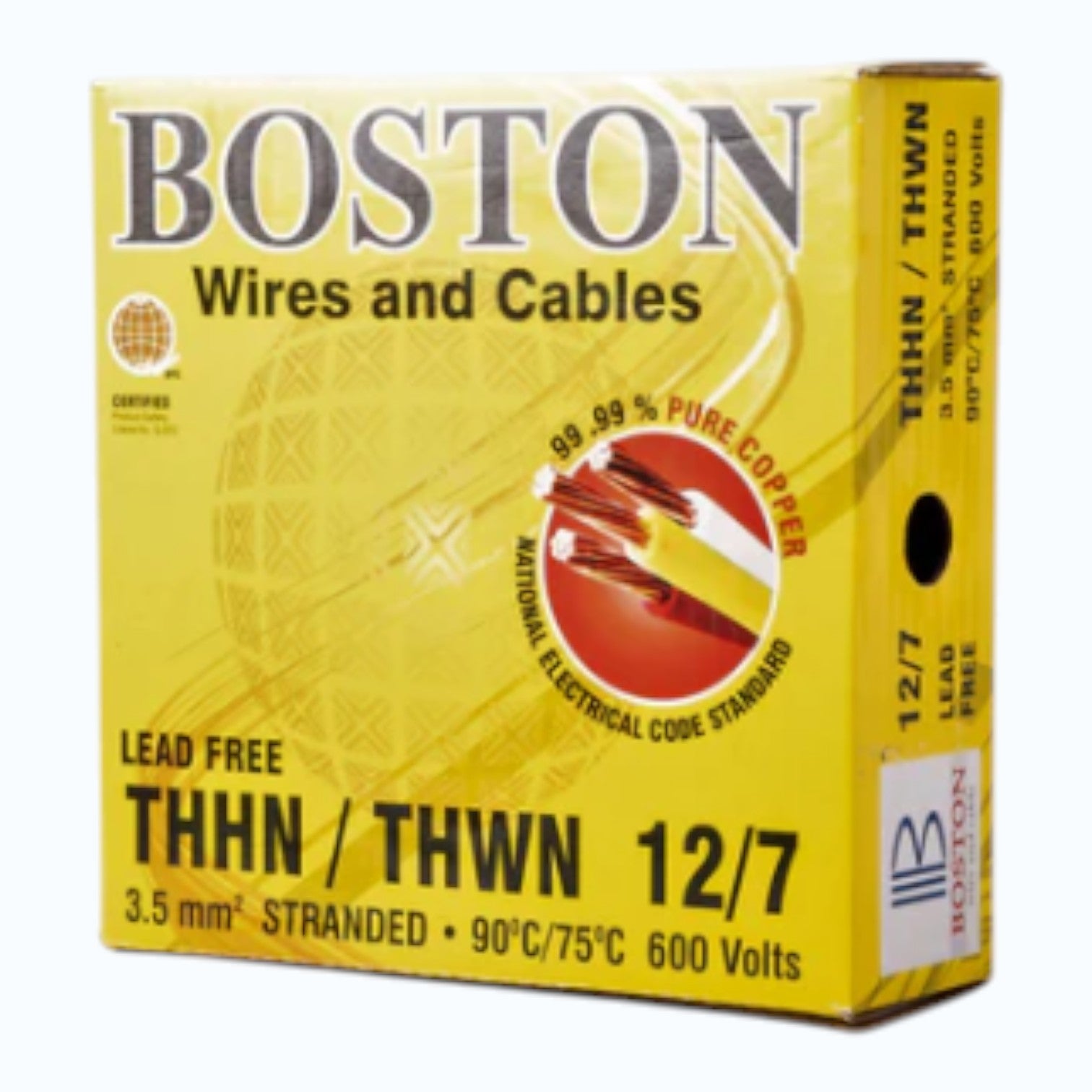 Boston THHN/THWN AWG 12/7, THWN/THHN 3.5mm² Stranded 150 Meters/Roll Black