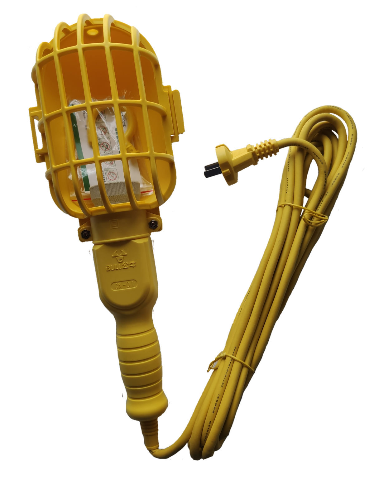 Bull Trouble Light E27 5 Meters Length with yellow protective cage and long power cord for work and safety
