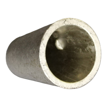 A raw, unfinished metal pipe or tube with a rough, textured surface and a circular hollow interior, shown on a plain white background.