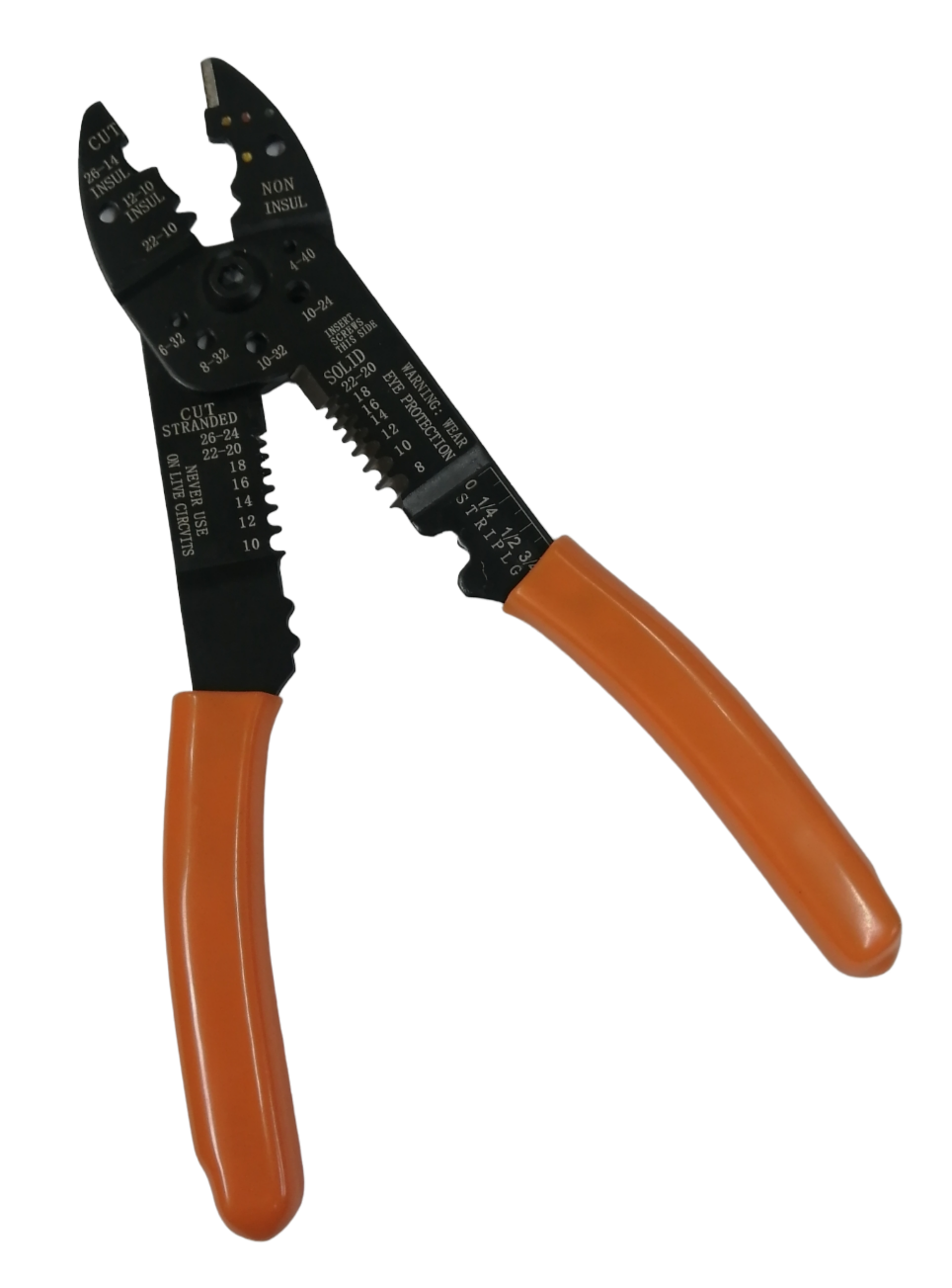 Butterfly 9 Inch Wire Stripper 225mm 2209 with orange handles for cutting and stripping wires