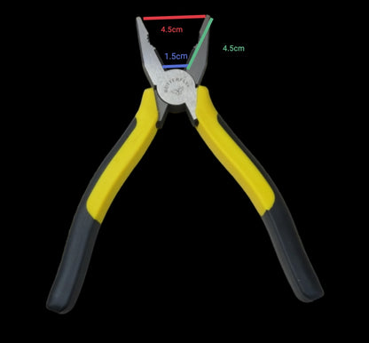 Butterfly Combination Plier 203mm 8 Inches with yellow and black handles for gripping and cutting