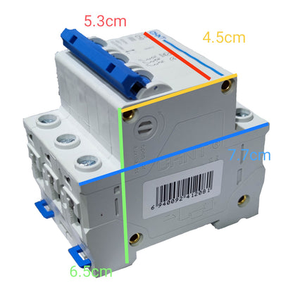 CHINT 16A 3Pole Miniature Circuit 4.5 KAIC 220V DIN Rail Type MCB, Circuit Breakers - photo 2