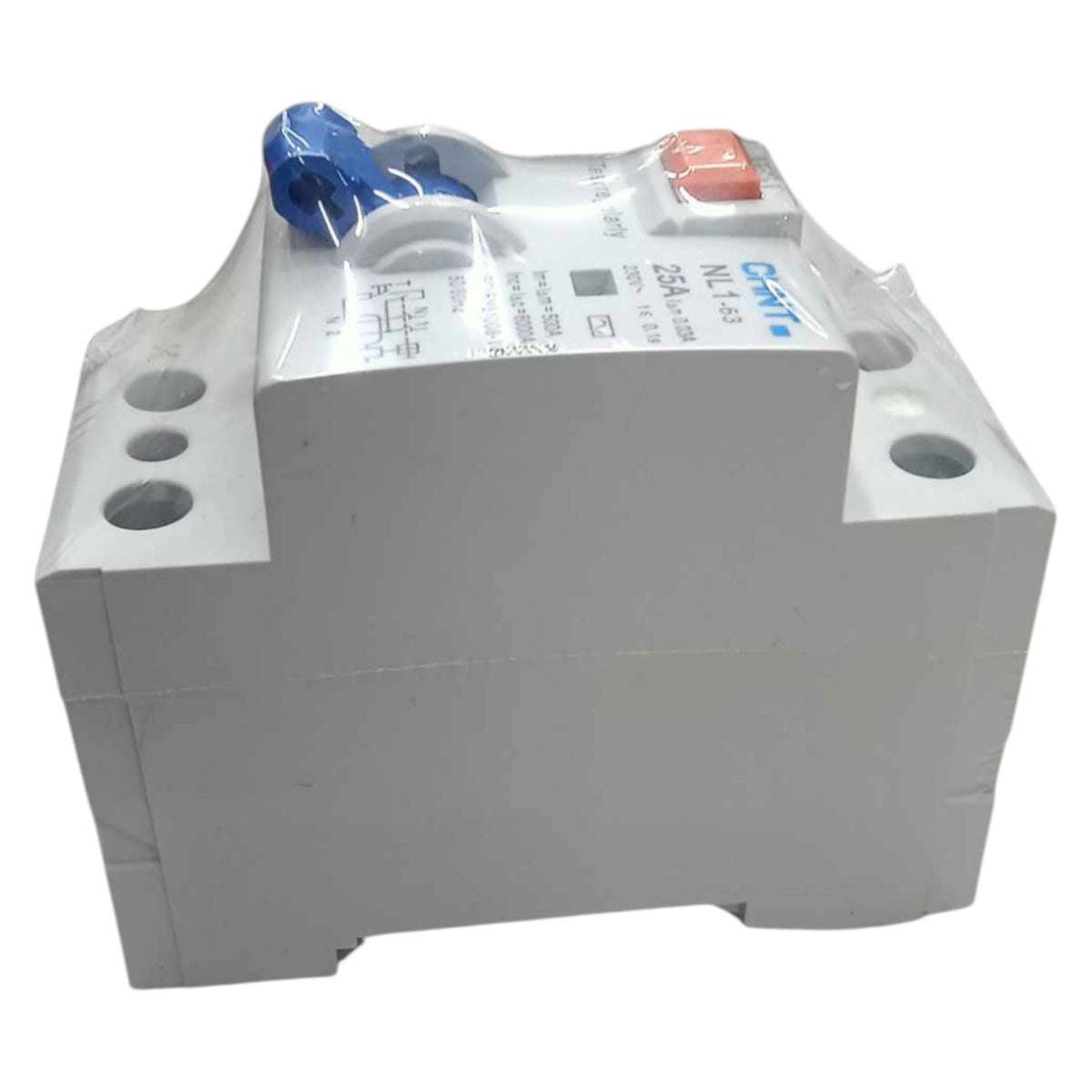 Electrical switchgear component on a white background