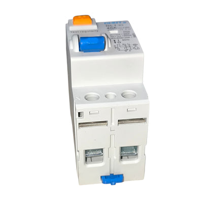 Electrical circuit breaker on a white background