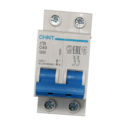 CHINT 40A 2Pole Miniature Circuit Breaker 4.5 KAIC 220V DIN Rail Type MCB - EB2PC404.5KA Electx Electrical Supply