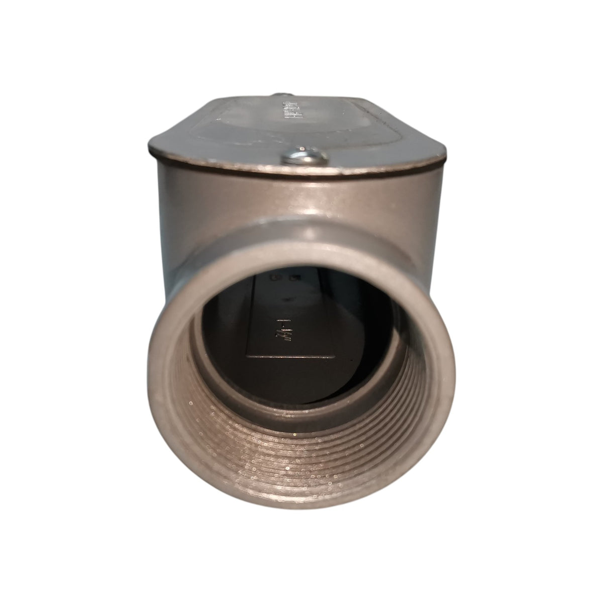 Metallic fitting on a white background