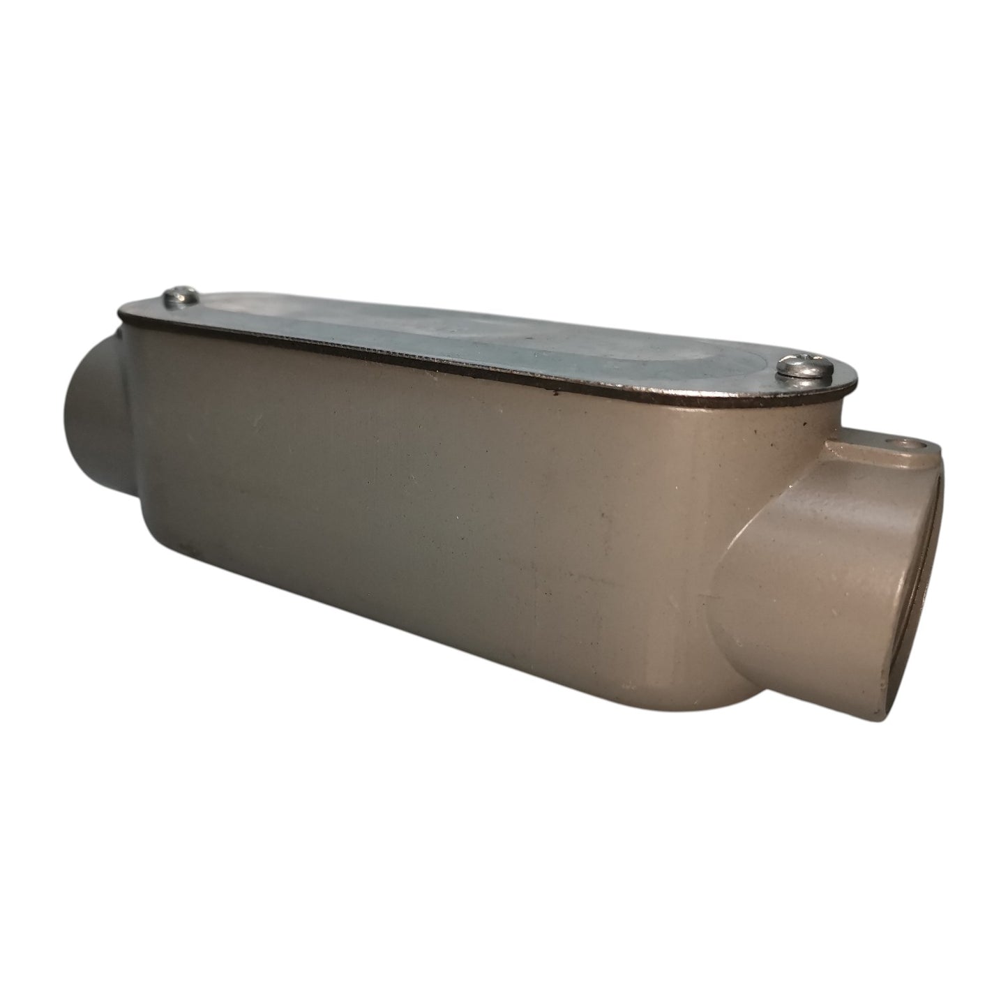 Metal exhaust pipe on a white background