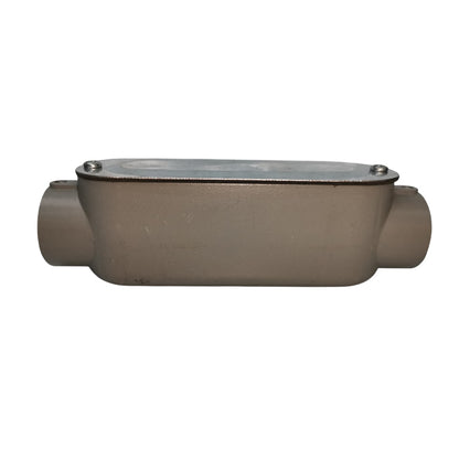Metal pipe fitting on a white background