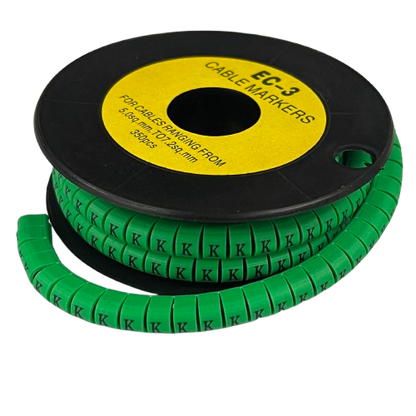 Cable (K) Marker 5.0mm to 7.2mm EC-3G 350pcs Green