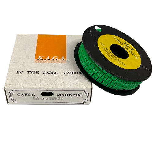 Cable (T) Marker 5.0mm to 7.2mm EC-3G 350pcs Green