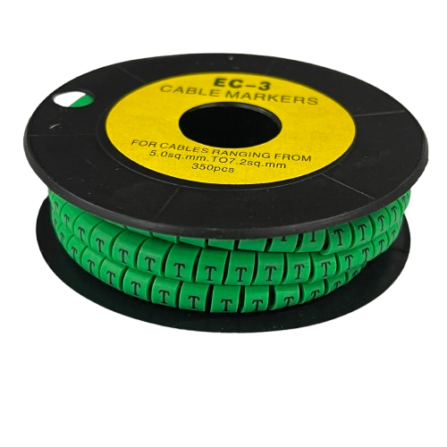 Cable (T) Marker 5.0mm to 7.2mm EC-3G 350pcs Green