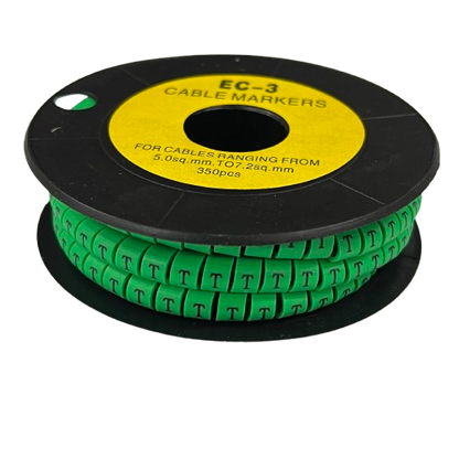 Cable (T) Marker 5.0mm to 7.2mm EC-3G 350pcs Green