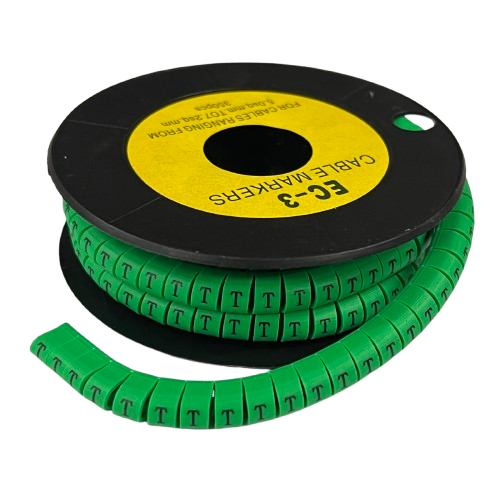 Cable (T) Marker 5.0mm to 7.2mm EC-3G 350pcs Green