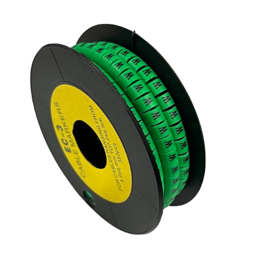 Cable (W) Marker 5.0mm to 7.2mm EC-3G 350pcs Green