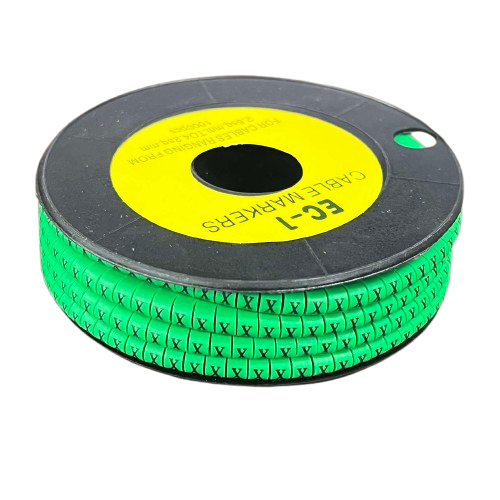 Cable (X) Marker EC-1 Green 2.6mm to 4.2mm 1000pcs 1 Roll  EC-1G(X)