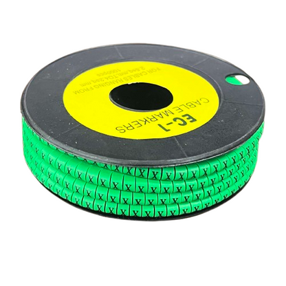 Cable (X) Marker EC-1 Green 2.6mm to 4.2mm 1000pcs 1 Roll  EC-1G(X)