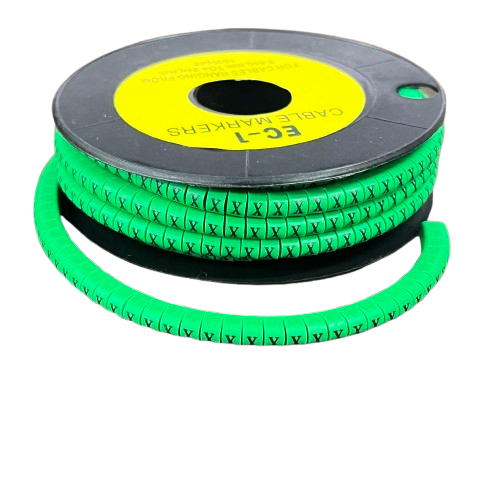 Cable (X) Marker EC-1 Green 2.6mm to 4.2mm 1000pcs 1 Roll  EC-1G(X)