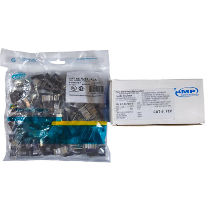 AMP CAT6E RJ45 Connector Shielded Metal Pass Through (100PCS) Per Order