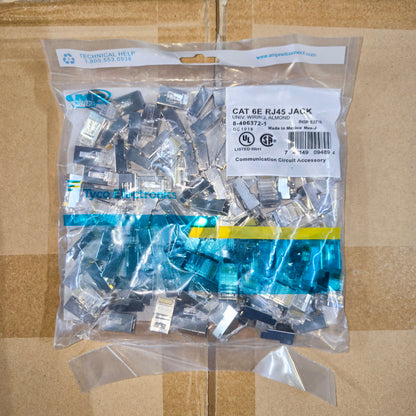 AMP CAT6E RJ45 Connector Shielded Metal Pass Through (100PCS) Per Order